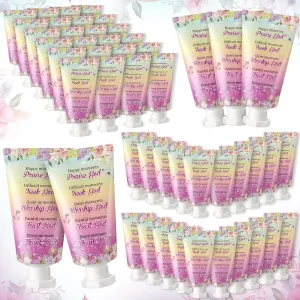 50 Pack Christian Hand Lotion Bulk Gifts for Women Mother Day Bible Mini Travel Hand Lotion Bulk for Stocking Stuffers Gifts Women Church Appreciation Teachers Coworkers(Rose)