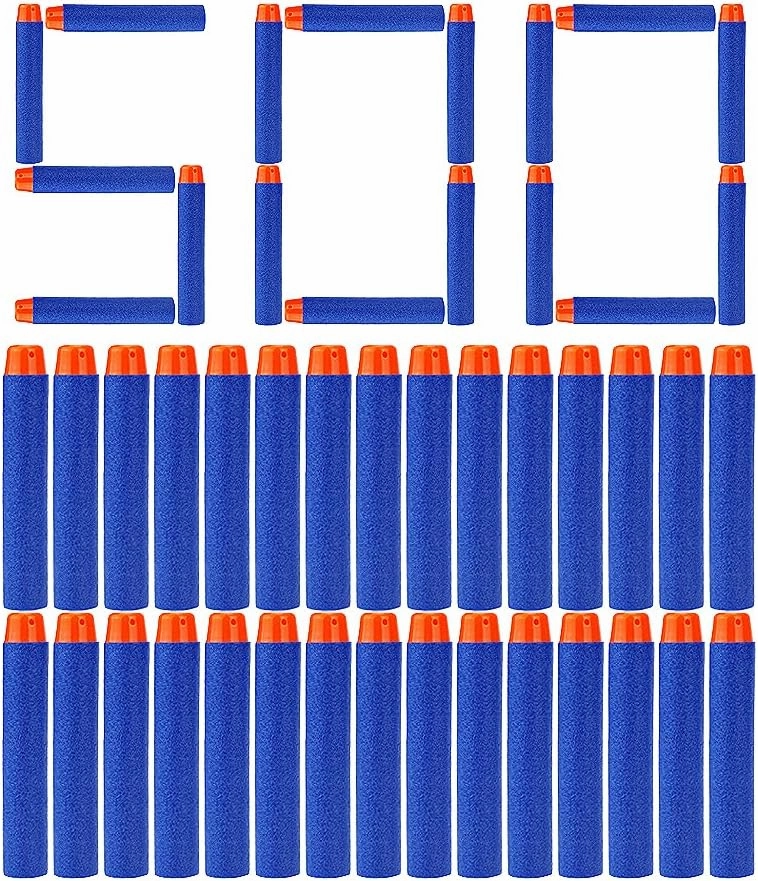 500 Pcs Refill Bullet Darts, Compatible Foam Darts Refill Pack for Nerf N-Strike Elite Series Blasters Toy Gun