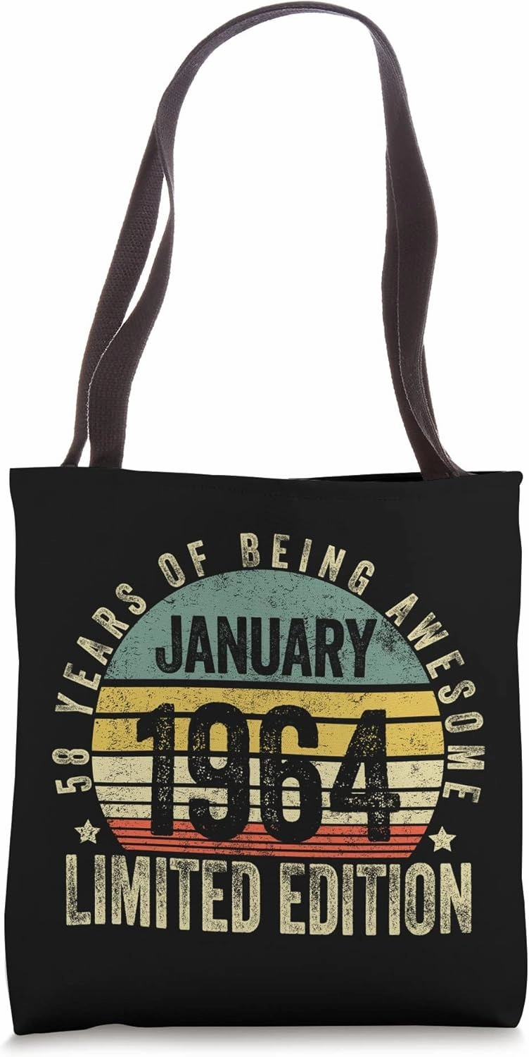 58 Year Old Gift January 1964 Limited Edition 58th Birthday Tote Bag