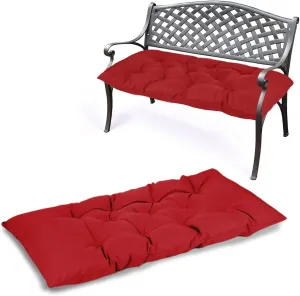59 inch Waterproof Indoor Outdoor Garden Bench Seat Cushions,Thicken Patio Bench Soft Rocking Chairs Pad Lounger Seat for Porch Wicker Loveseat Settee (59 X 19.6 in,Red)
