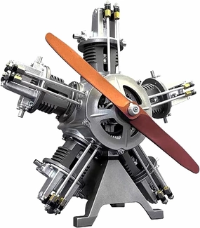 5 Cylinder Radial Engine Model Kit, Mini Internal Combustion Aircraft Machinery Working Motor Simulation Electric Metal DIY Assembly Physics, for Gifts Science Enthusiasts Education Educational Toys