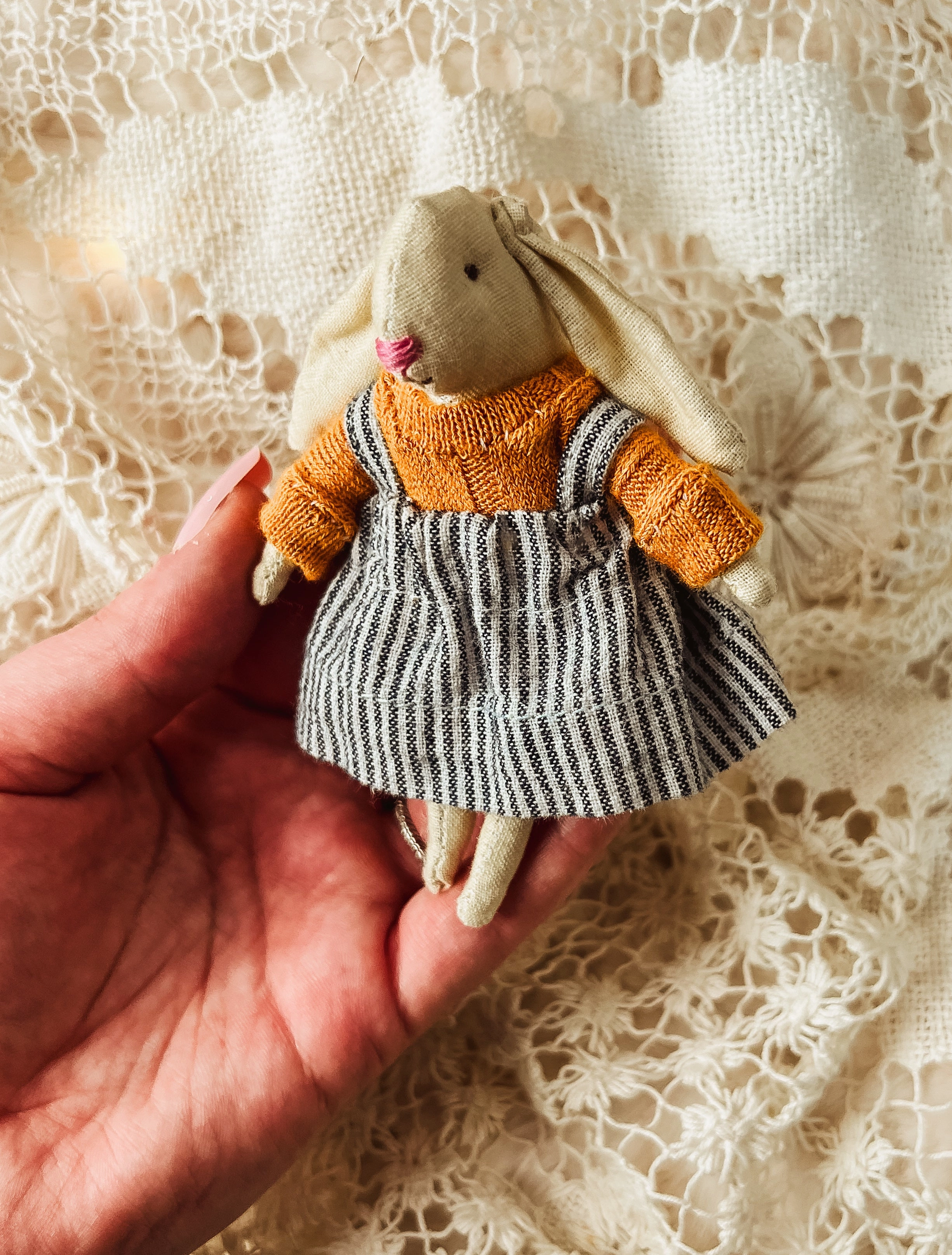 5 inch dollhouse Miniature bunny doll