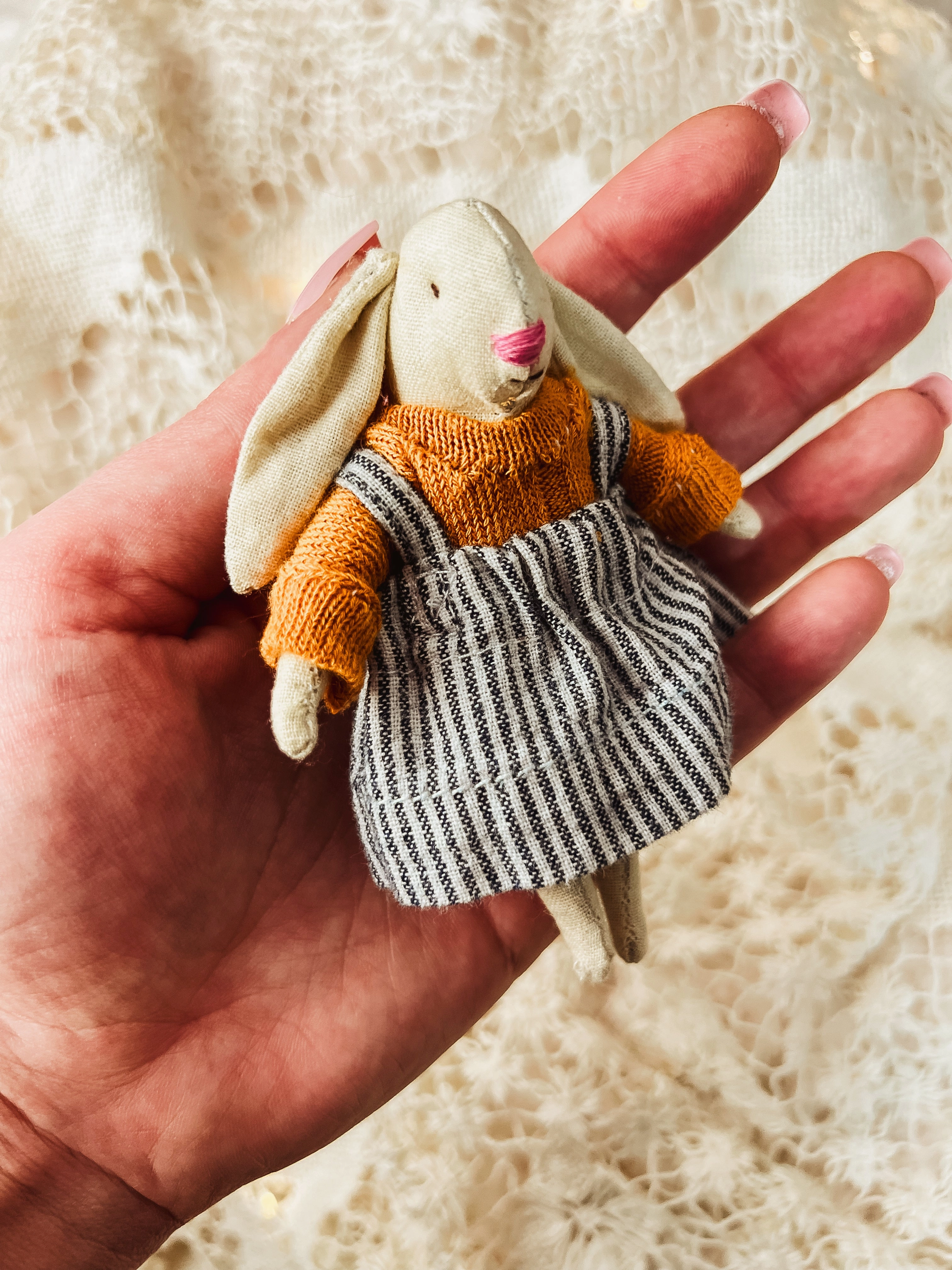 5 inch dollhouse Miniature bunny doll