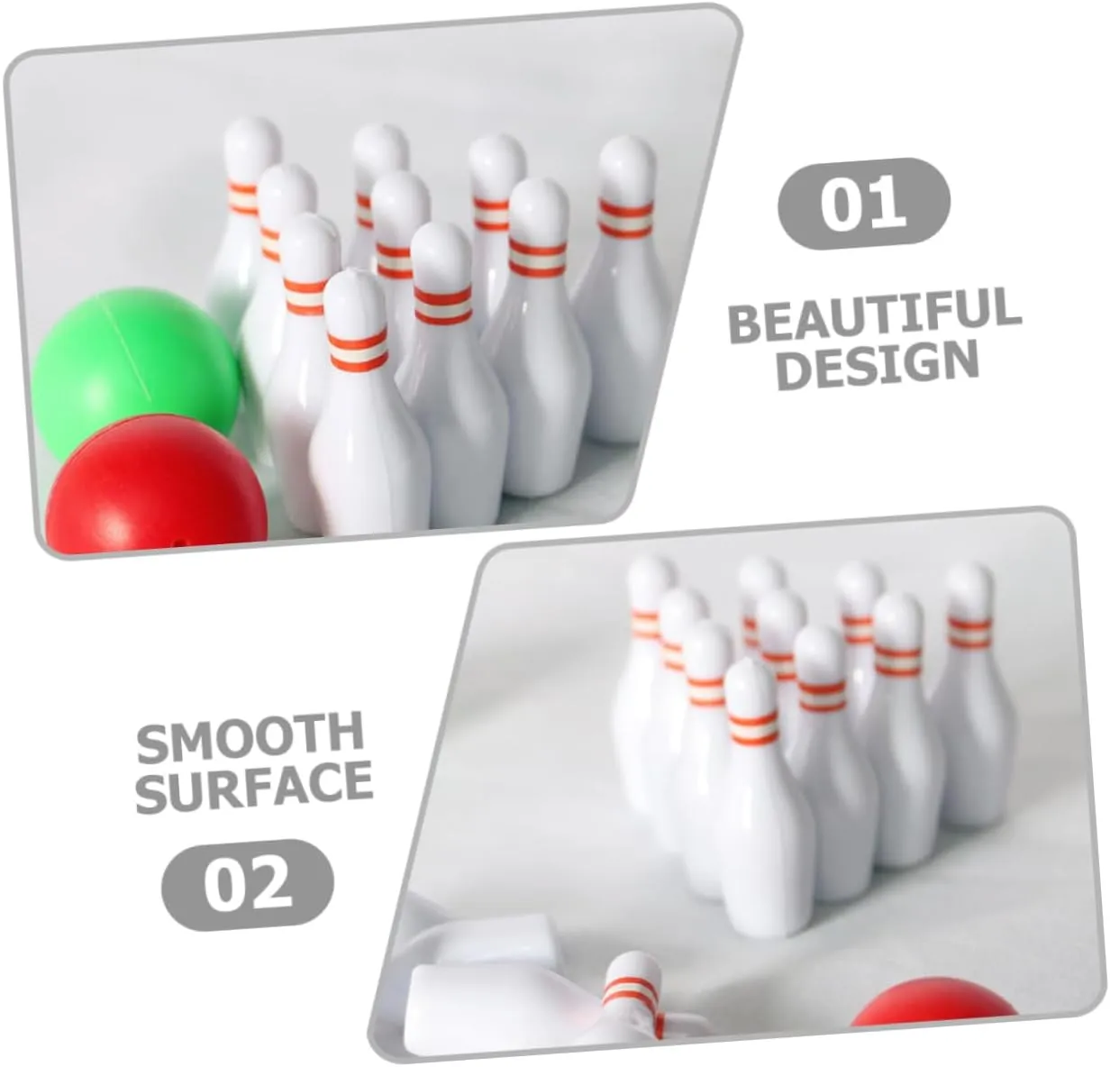 5sets Miniature Bowling Set Dollhouse Decor Accessory Compact Bowling Game for Family Entertainment for All Ages Decoration
