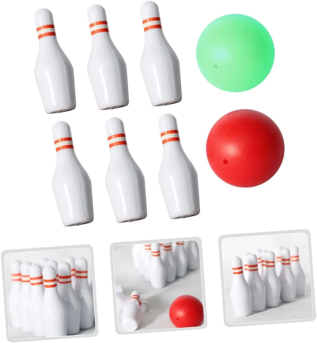 5sets Miniature Bowling Set Dollhouse Decor Accessory Compact Bowling Game for Family Entertainment for All Ages Decoration