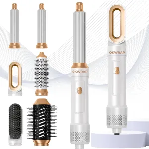 6 in ONE Blow Dryer Brush,Air Curling Iron Round Brush for Blow Out 1000W,Ionic Hair Dryer Brush for Women, Blowout Brush Air Styler Curler