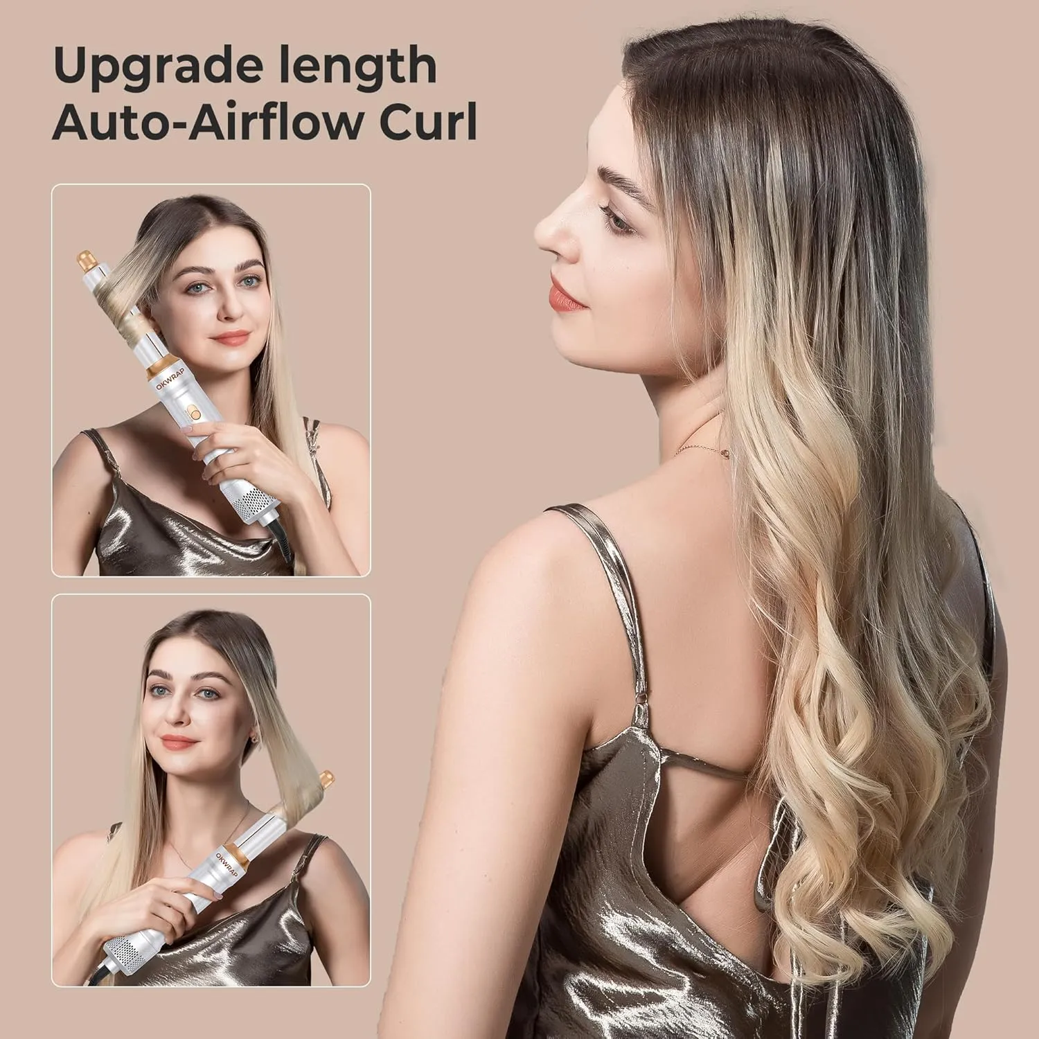 6 in ONE Blow Dryer Brush,Air Curling Iron Round Brush for Blow Out 1000W,Ionic Hair Dryer Brush for Women, Blowout Brush Air Styler Curler