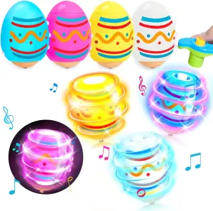 6 Packs Party Favors Light Up Spinning Tops Toys with Music for Kids 4-8,8-12,Glow in The Dark Party Supplies Gifts for Children