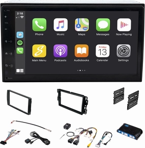 6.8” Double Din Car Stereo Touchscreen Radio & Dash Kit (2013-2018) Silverado, Sierra, Tahoe, Suburban, Yukon, Certified Wireless Apple CarPlay/Android Auto, Bluetooth, Steering Wheel Controls