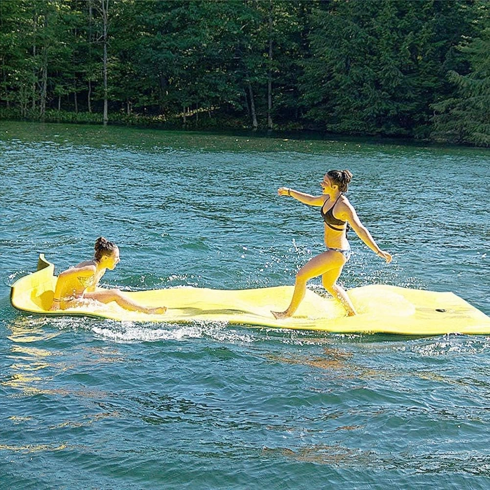 6/9/12/18 Ft Floating Mat, Lily Pad Floating Mat, Water Mat for 1-9 Adults, Floating Pad for Lake, 3-Layer Tear-Resistant XPE Foam for Boat, Beach, Ocean, Pool, Lake