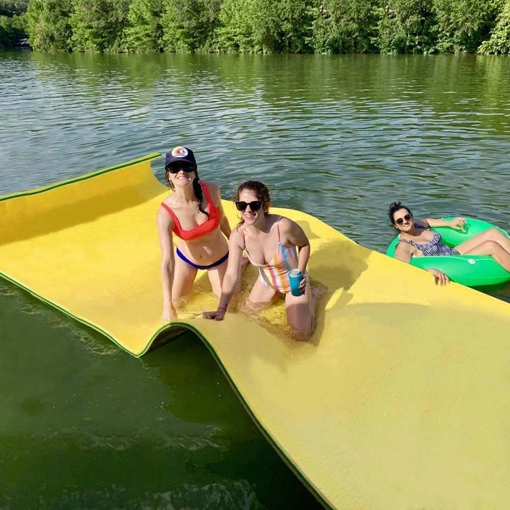 6/9/12/18 Ft Floating Mat, Lily Pad Floating Mat, Water Mat for 1-9 Adults, Floating Pad for Lake, 3-Layer Tear-Resistant XPE Foam for Boat, Beach, Ocean, Pool, Lake