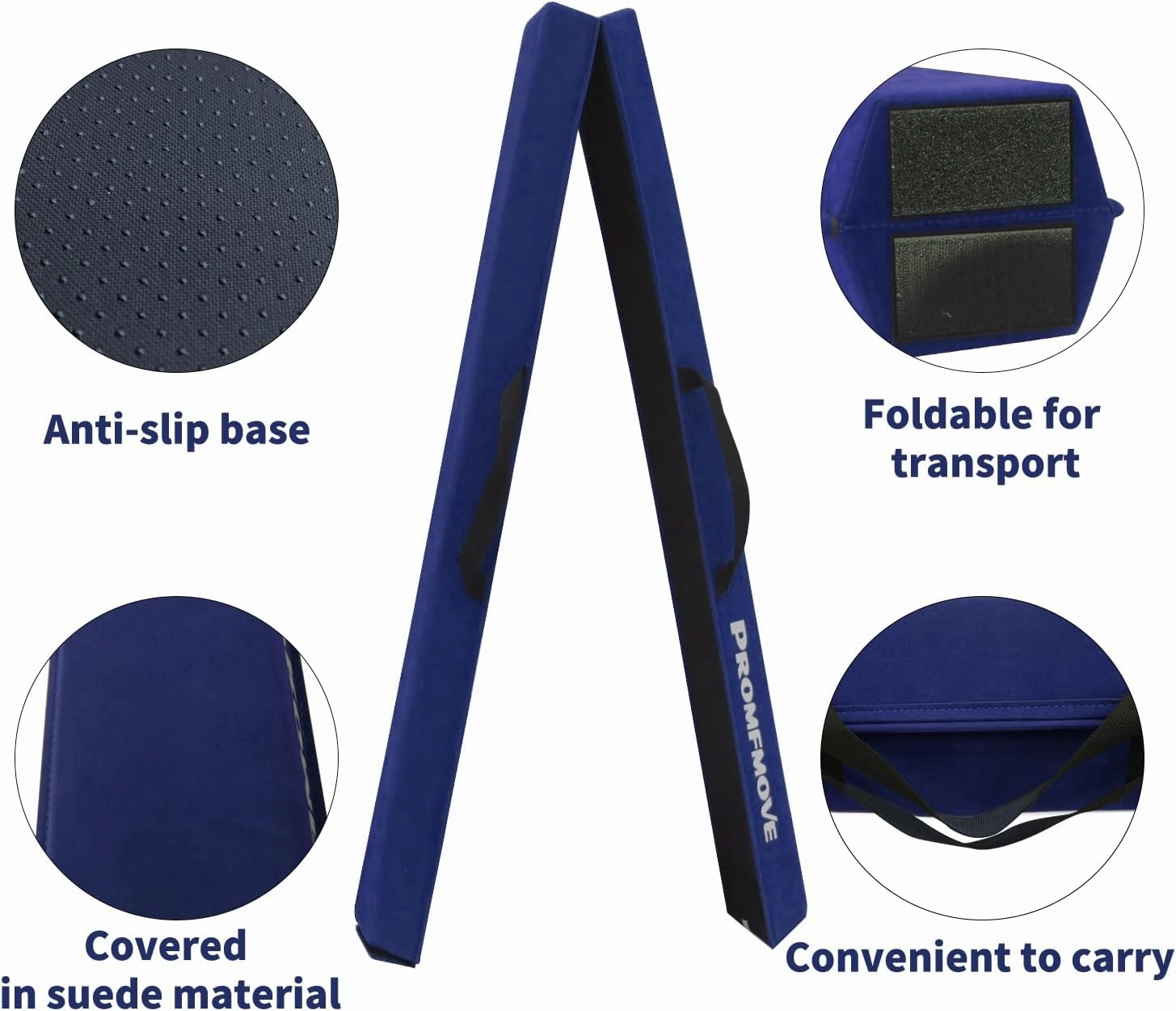 6 FT / 8 FT / 9 FT /10 FT Balance Beam Folding Gymnastics Beam - Extra Firm - Suede Cover - Anti Slip Bottom with Carry Bag for Kids/Adults Home Use
