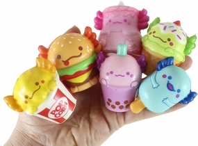 6 Mini 2" Food Axolotl Slow Rise Squishy Toys - Memory Foam Party Favors, Fidgets, Prizes, OT (All 6 Axolotls)