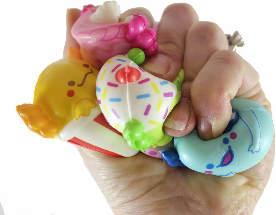 6 Mini 2" Food Axolotl Slow Rise Squishy Toys - Memory Foam Party Favors, Fidgets, Prizes, OT (All 6 Axolotls)