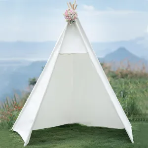 86" H Larger Teepee Play, Huge Foldable Indoor With Star Light, Large Tall Outdoor Canvas for Adults, 5 Sides Wide Open Front Without Door Flaps, Beach Tent