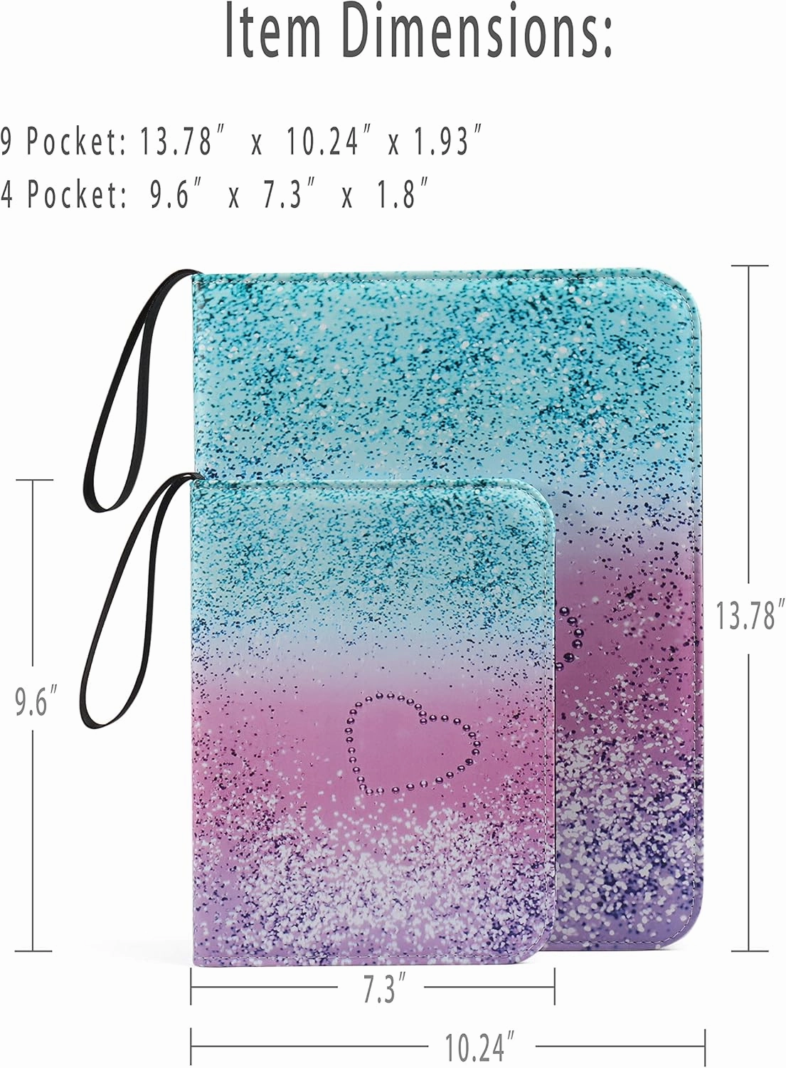 9 Pocket Trading Card Binders for 900 Cards, Rainbow Pattern