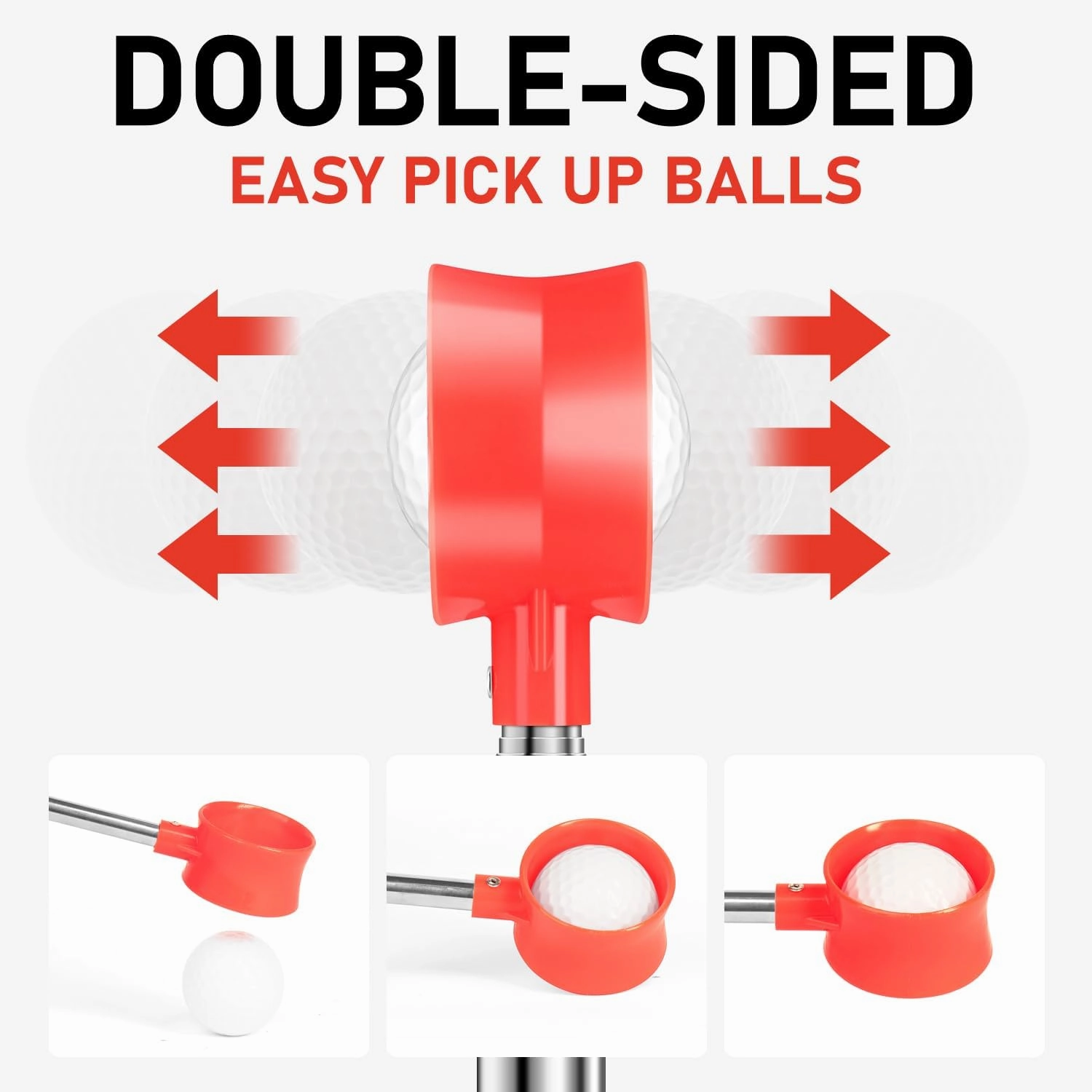 9Ft/12Ft/16.3Ft/20Ft Golf Ball Retriever for Water Telescopic, /High Durability Double Sided Golf Ball Picker Upper, Men's and Women's Golf Accessories Gifts.