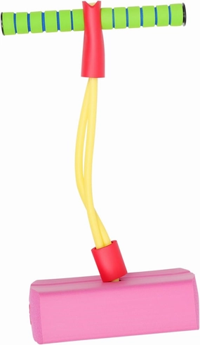 Active Boys and Girls Toy Bounce Stick Frog Jumping Game Comfort Handles Bungee Jumper Boys and Girls Physical Skills Toy (Rosy) Random