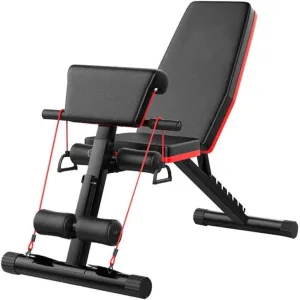 Adjustable Weight Bench Multi-Purpose Sit Up Bench Flat/Incline/Decline Strength Training Gym Bench for Full Body Workout Black,