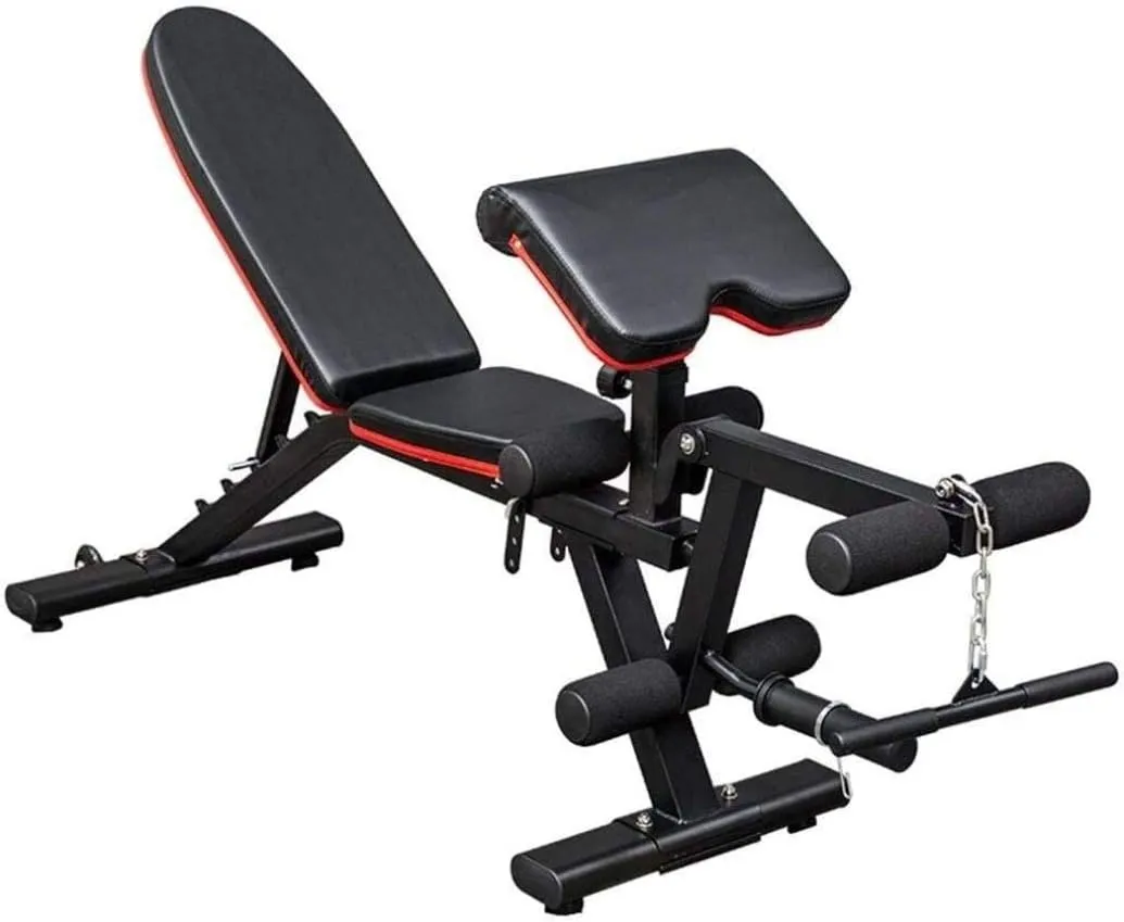 Adjustable Weight Bench Utility Sit Up Bench Multi-Purpose Gym Bench Flat/Incline/Decline for Full Body Workout Black_17252120cm