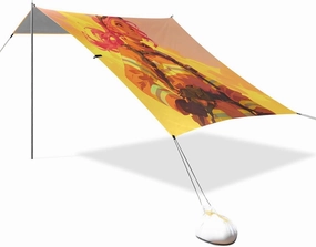 Affectionate Firefighter Beach Cabana UPF50 Water-Resistant Sun Shade with Sandbags & Sand Shovel for Camping, Picnics, Backyard & Fishing