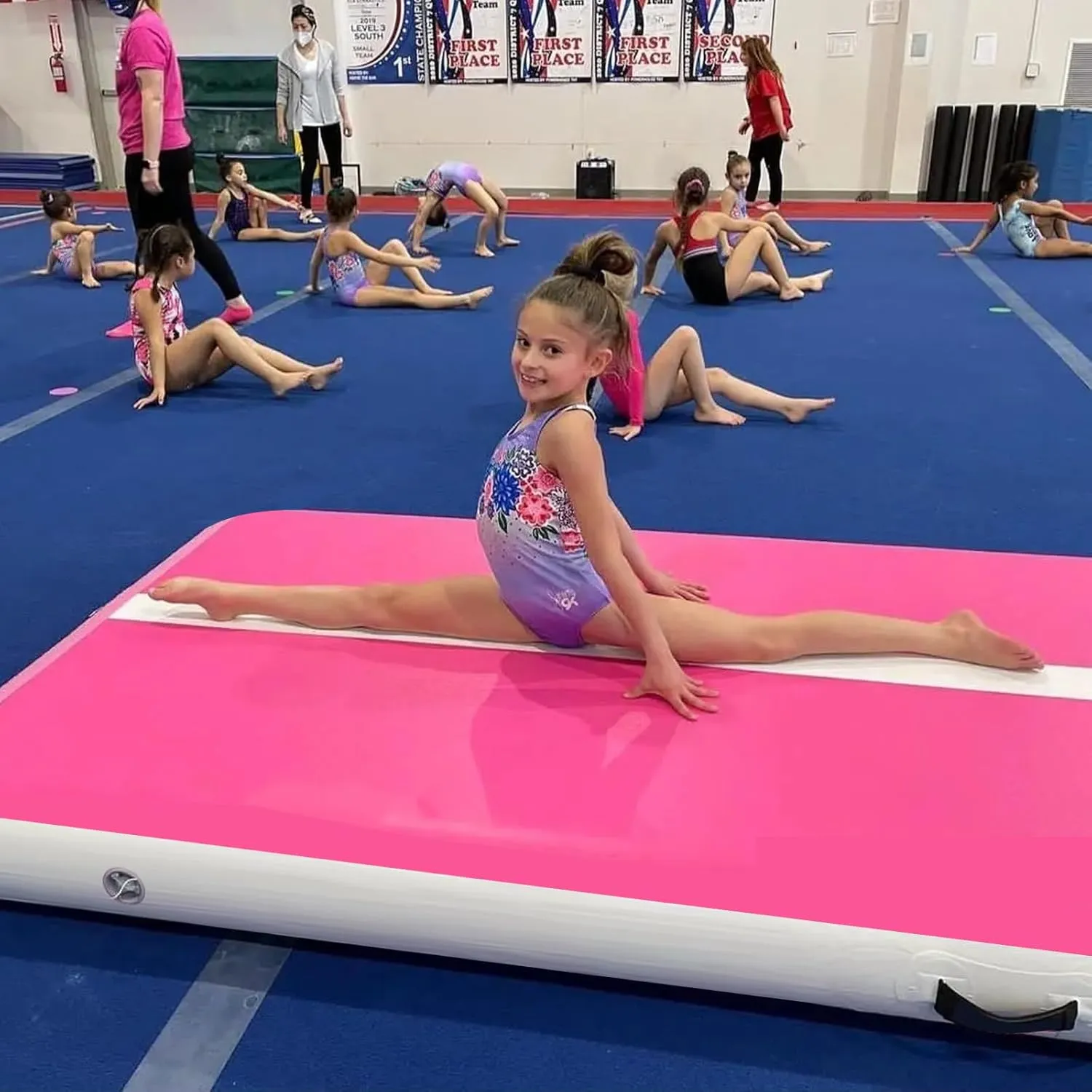 Air Mat Tumble Track, Gymnastics Mats Tumbling Track with Electric Air Pump for Home Use Cheerleading Training Kids Gym Yoga