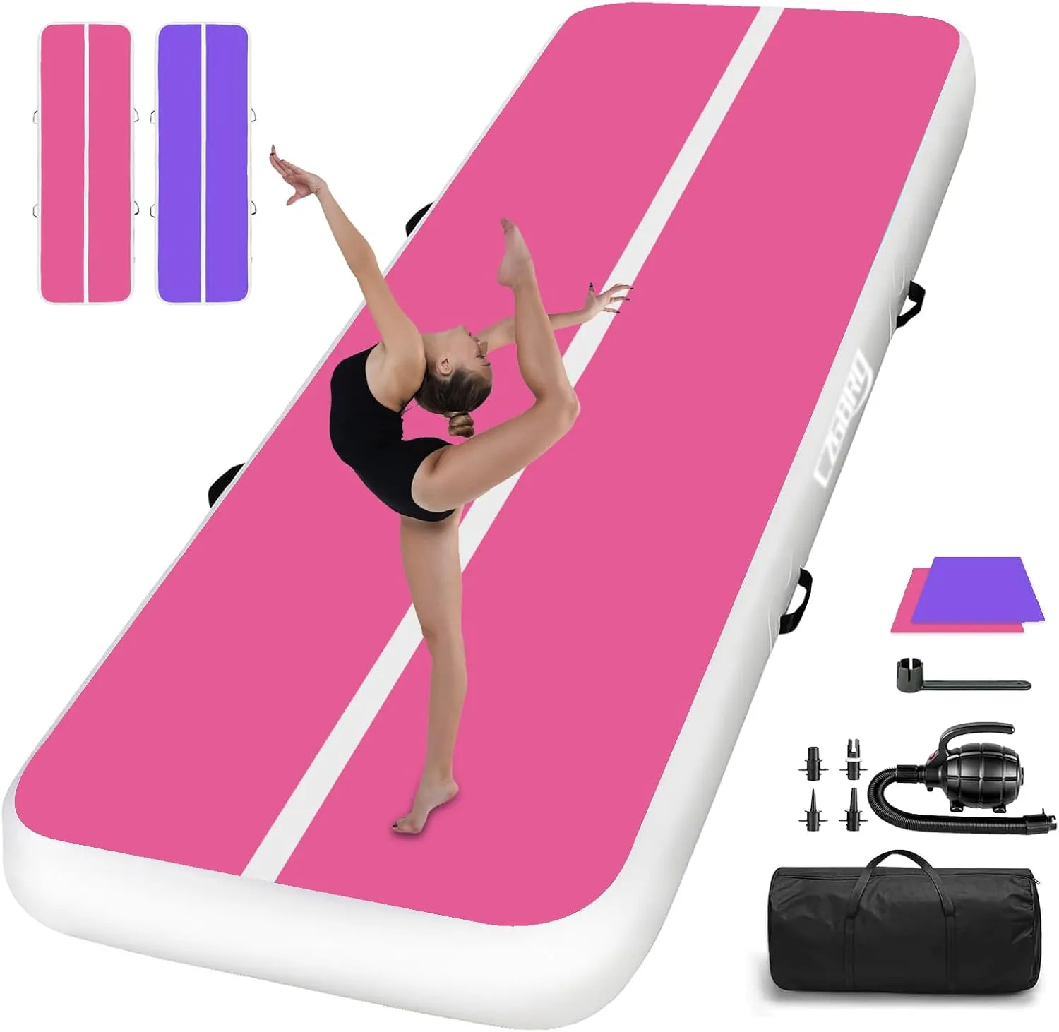 Air Mat Tumble Track, Gymnastics Mats Tumbling Track with Electric Air Pump for Home Use Cheerleading Training Kids Gym Yoga