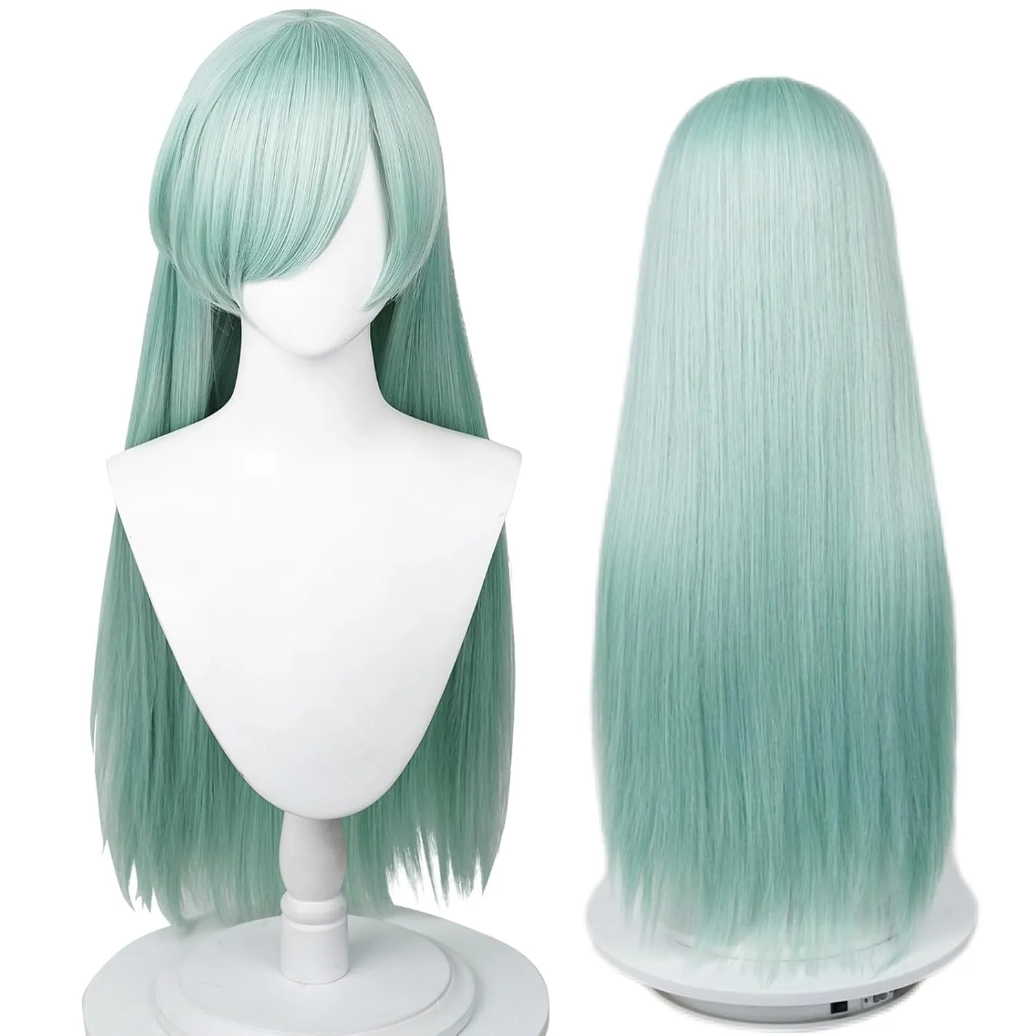 Alacos Long Green Anime Costumes Halloween Wig for the Seven Deadly Sins Elizabeth Liones  Cap