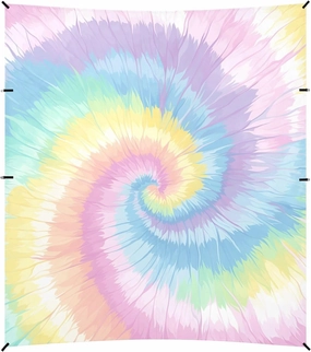 Aliceblue Tie-dye Background Rainbow Colors Foldable Beach Tent UPF50  Protection Easy Setup Portable Sunshade with Sandbags, Sand Shovel, Poles for Family Travel