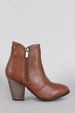 Almond Cowgirl Booties Exclusive offer Heeled Chunky Practical design Dollhouse Toe