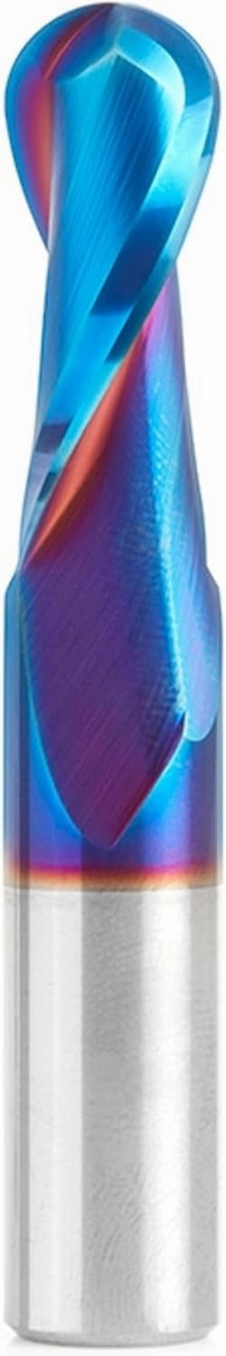 Amana Tool Solid Carbide Up-Cut Ball Nose Spiral Router Bit for Wood, Plastic, MDF, Foam, 46380-K, 1/2 Dia x 1-1/4 Inch x 1/2 Shank Spektra Extreme Tool Life Coated