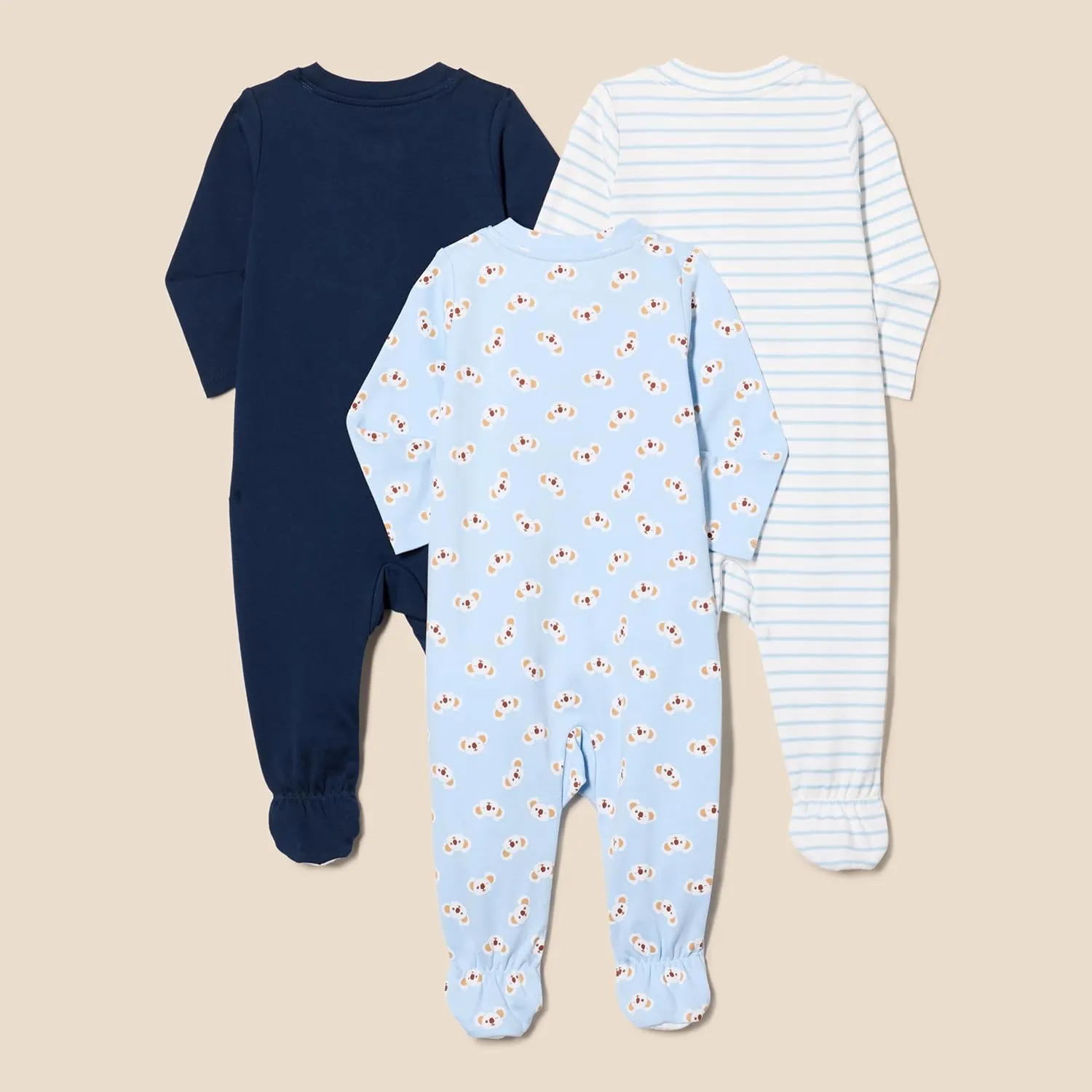 Amazon Essentials Unisex Babies' Footed Sleep and Play, Pack of 3
