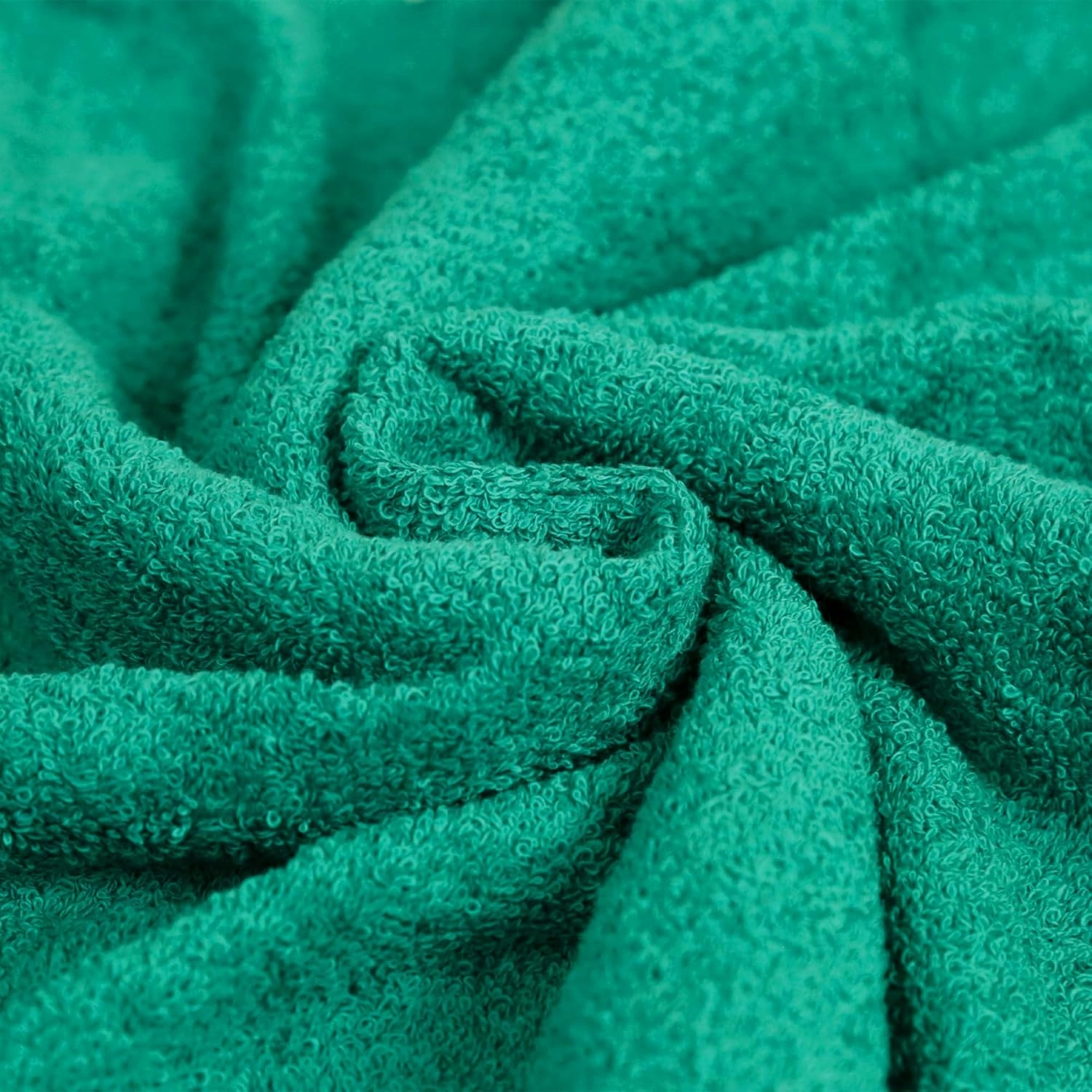 Amazon Basics 6 Piece Oversized Fade resistant Towel set, 100% Cotton towels for bathroom, soft and absorbent, 2 Bath Towels, 2 Hand Towels and 2 Washcloths bathroom towel set, Teal