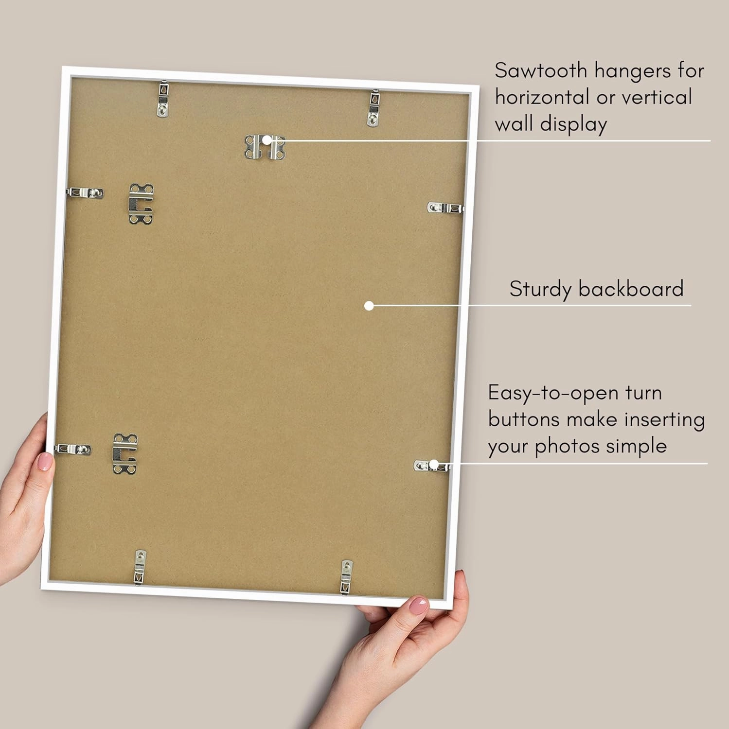 Americanflat 16x20 Picture Frame with Polished Plexiglass - Use as 11x14 Frame with Mat or Display 16x20 Photo Without Mat - Streamline Collection - Thin Border Picture Frames for Wall - White