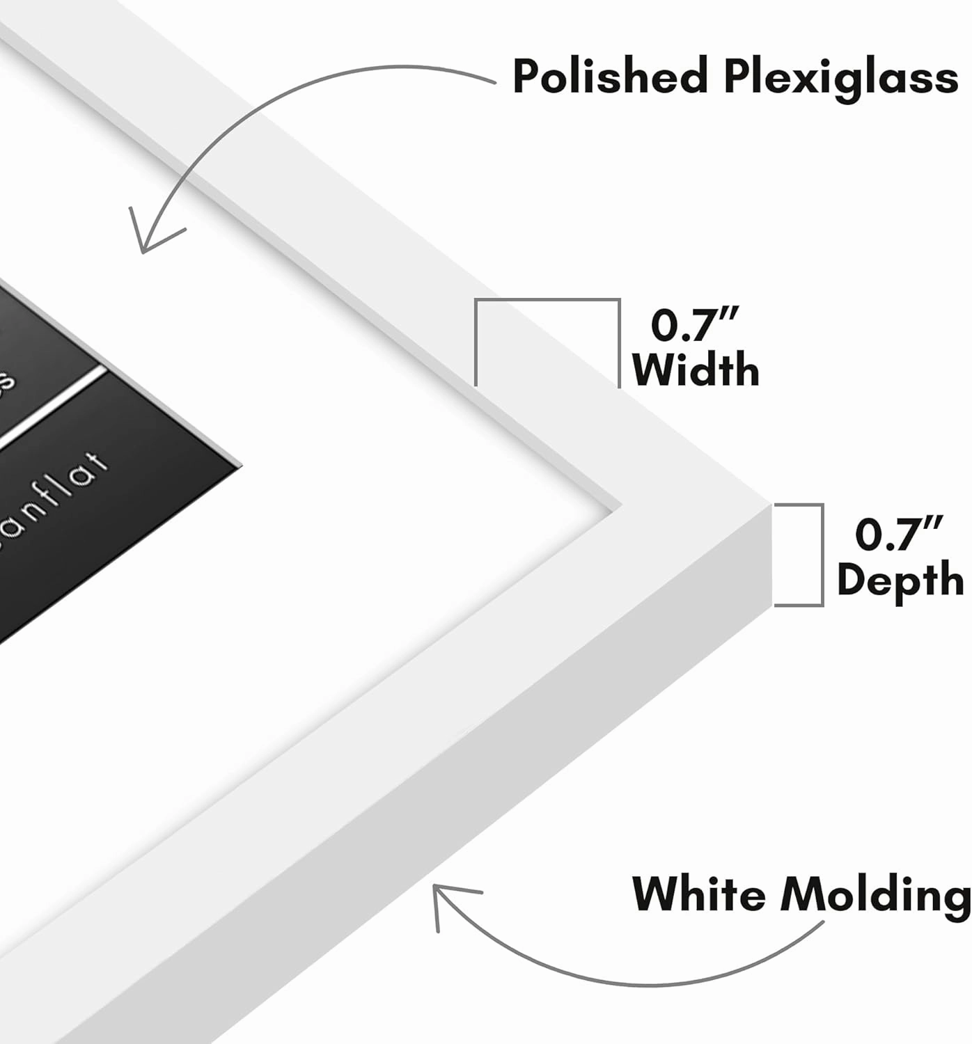 Americanflat 16x20 Picture Frame with Polished Plexiglass - Use as 11x14 Frame with Mat or Display 16x20 Photo Without Mat - Streamline Collection - Thin Border Picture Frames for Wall - White