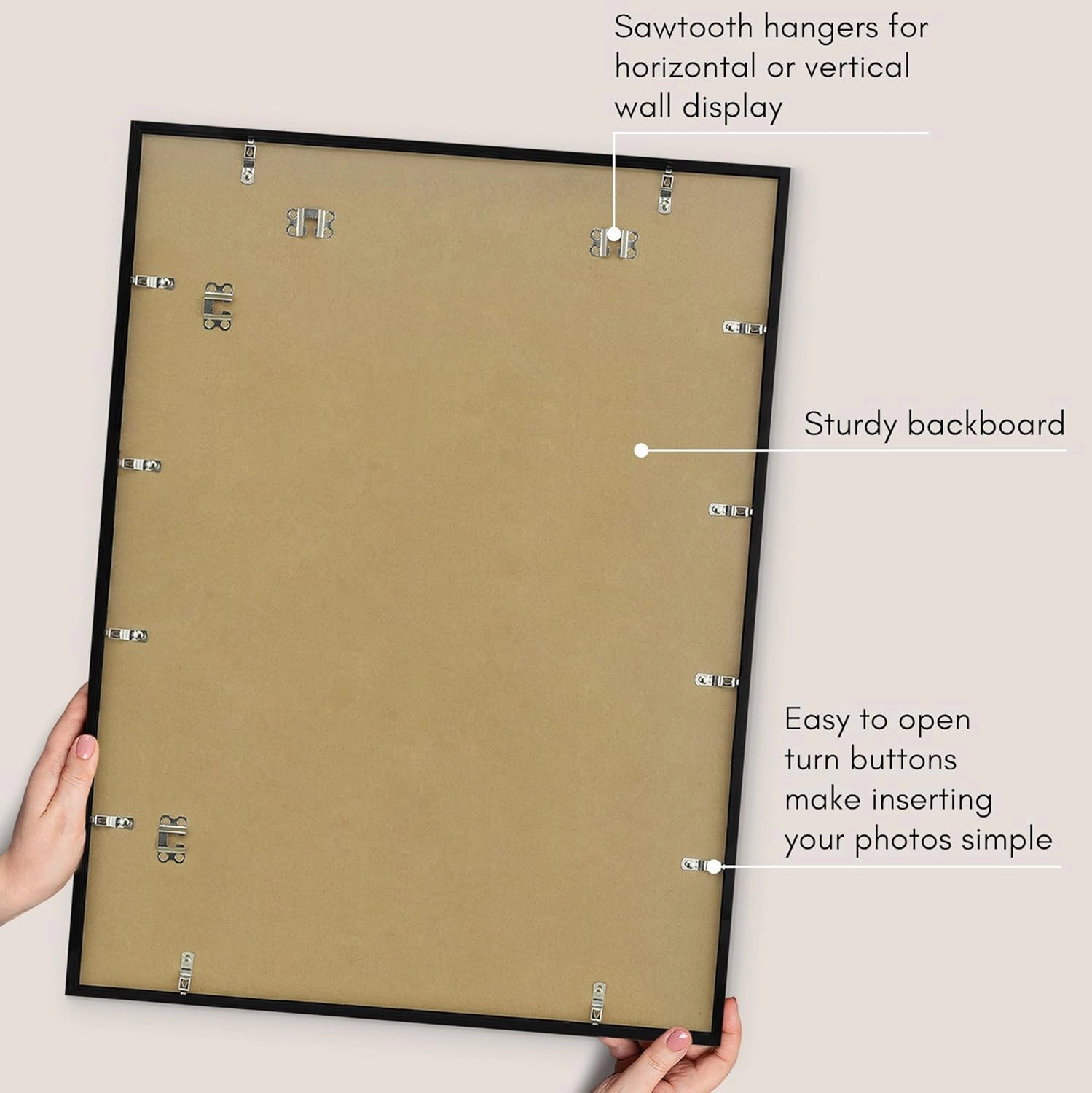 Americanflat 24x32 Poster Frame with Polished Plexiglass - Use as 20x28 Frame with Mat or Display 24x32 Photo Without Mat - Streamline Collection - Thin Border Picture Frames for Wall - Black