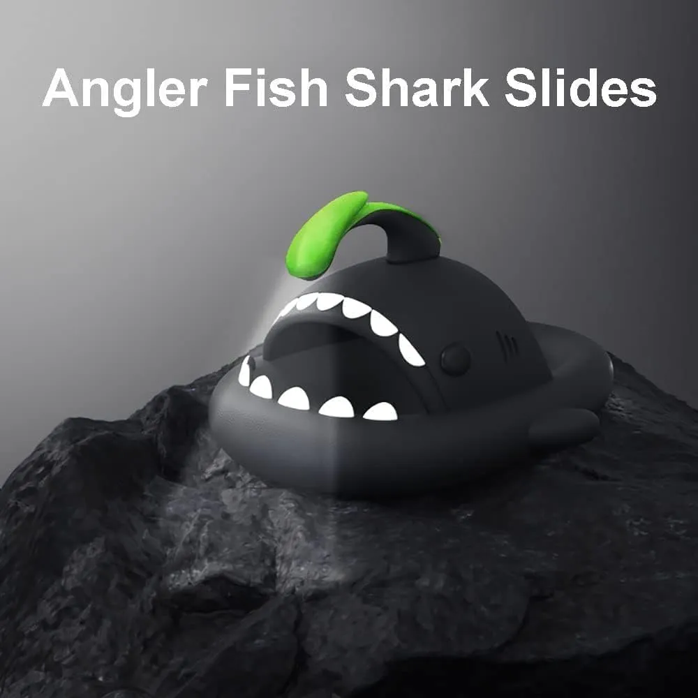 Angler Fish Shark Slides, Lantern Fish Shark Slides, Glow in the Dark Cloud Angler Fish Slides, Super Soft
