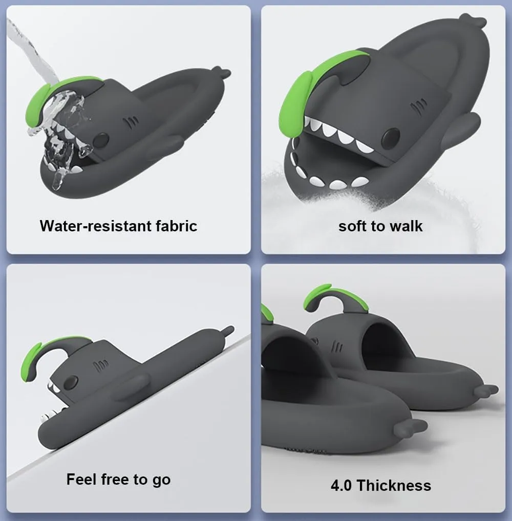 Angler Fish Shark Slides, Lantern Fish Shark Slides, Glow in the Dark Cloud Angler Fish Slides, Super Soft