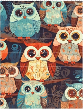 Anime Owl Building Block Puzzle Personalized Building Bricks for Adults Square Shaped Block Puzzle Building Brick Block Puzzles Valentine's Day Gifts for Home Decor Brick Puzzle