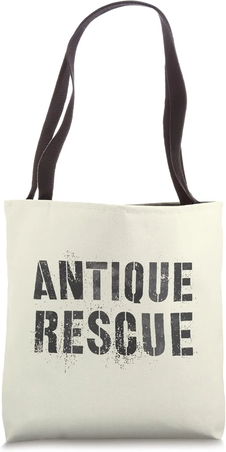 ANTIQUE RESCUE Funny Antiquarian Collecting Antiquities Crew Tote Bag
