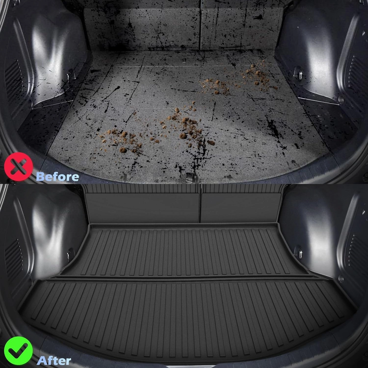 AOMSAZTO Floor Mats for Toyota RAV4 2013-2018 (Include Hybrid) Full Set All Weather TPE Custom Fit Floor Mats for Toyota RAV4 1st & 2nd Row Car Mats Trunk Frunk Mat