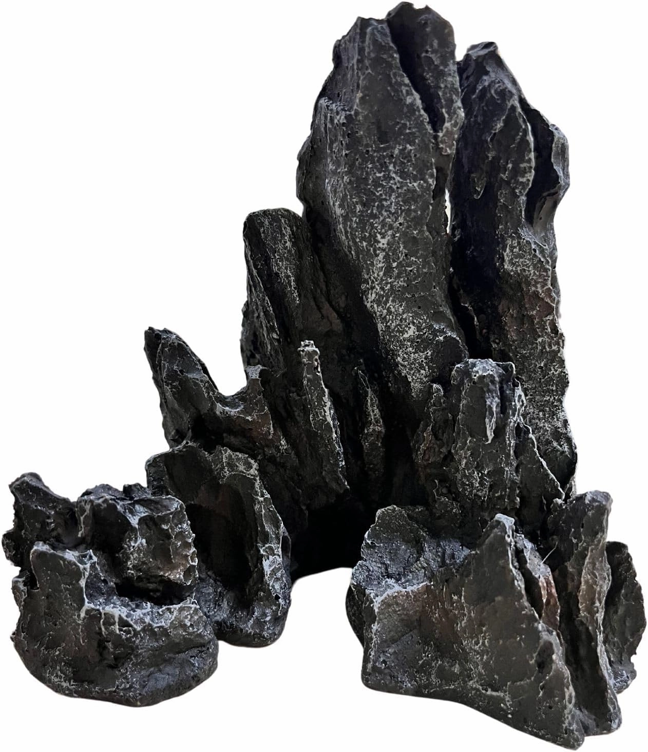 Aquarium Decorations Mountain View Stone, Artificial Jagged Canyon Rock Formation Mountain Hill View Stone Ornament for Betta Cichlids Hideaway, Hermit Crab Hideout - Small