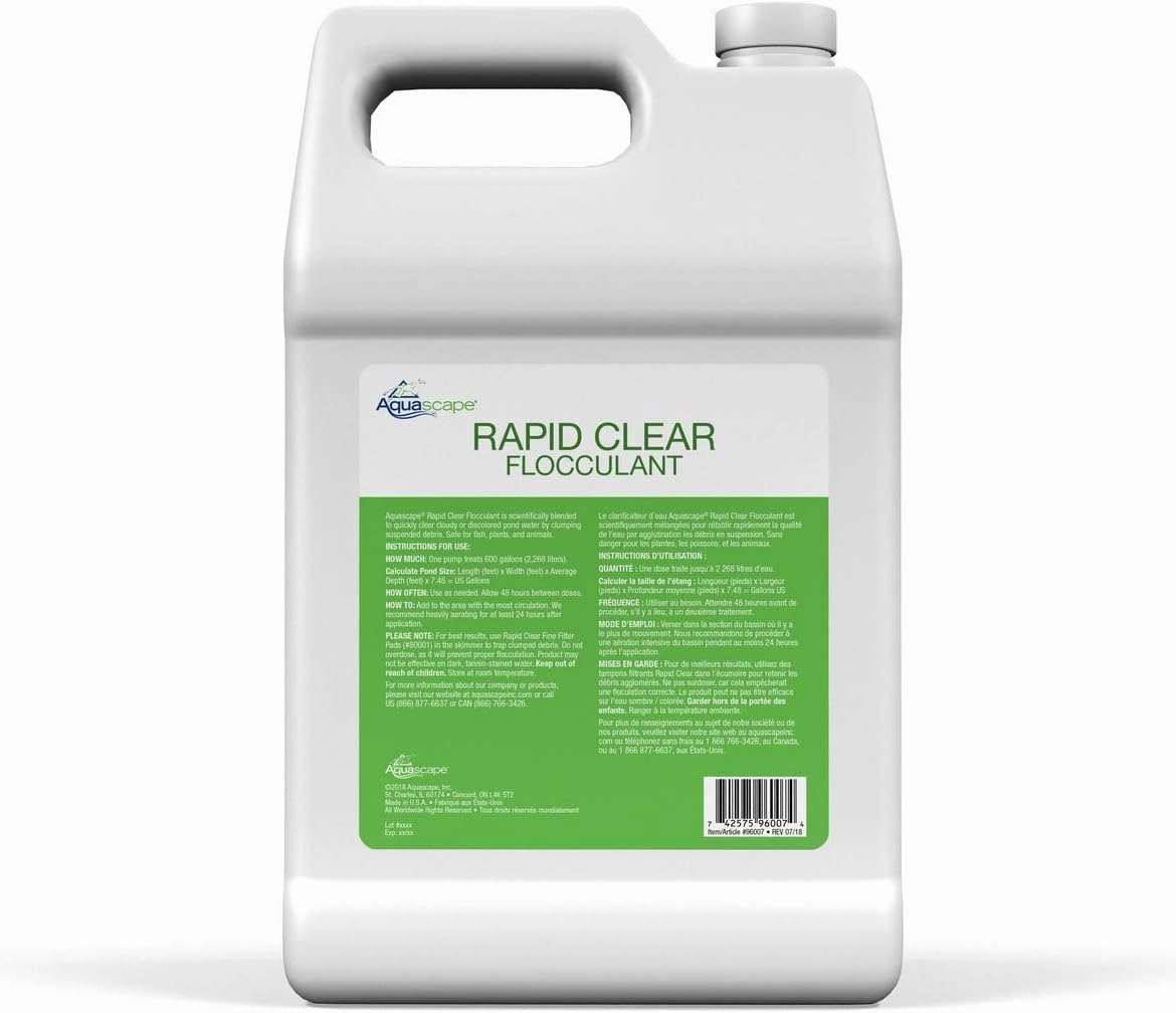 Aquascape 96007 Rapid Clear Flocculant Treatment Cloudy Pond Water, 1 Gallon/ 3.78 L