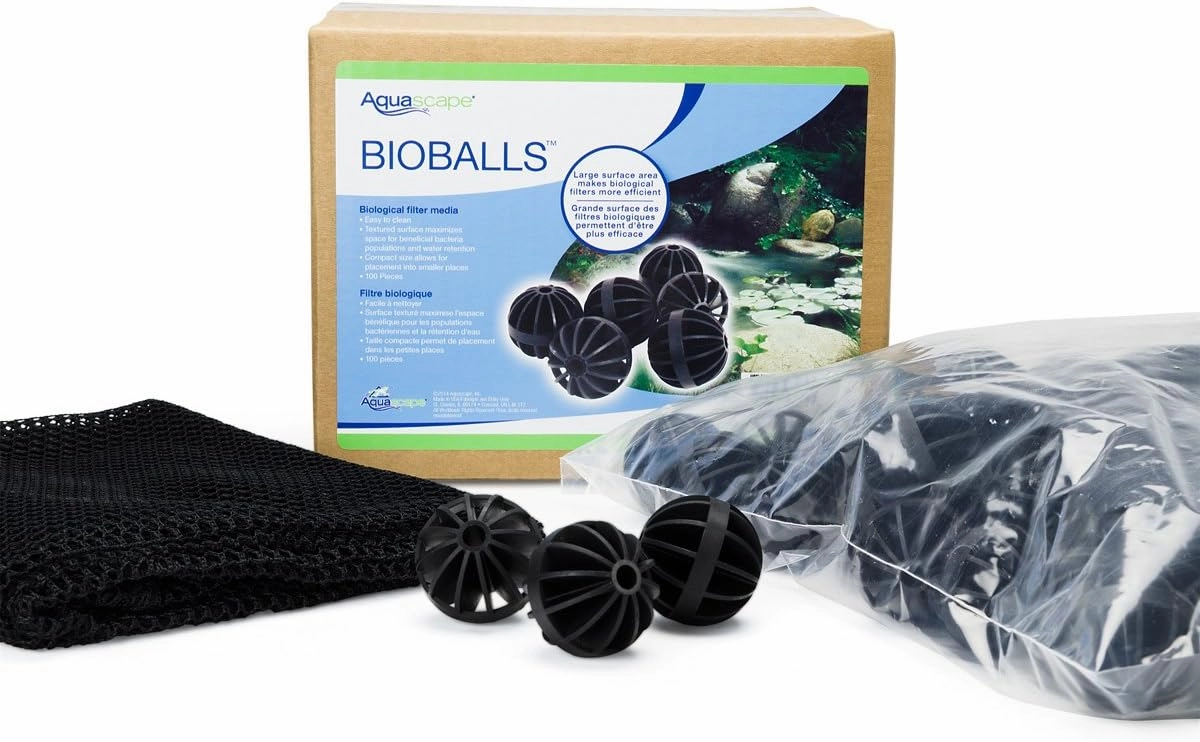 Aquascape 98464 BioBalls Filtration Media for Pond, Waterfall, and Water Features, 100-Piece,Black