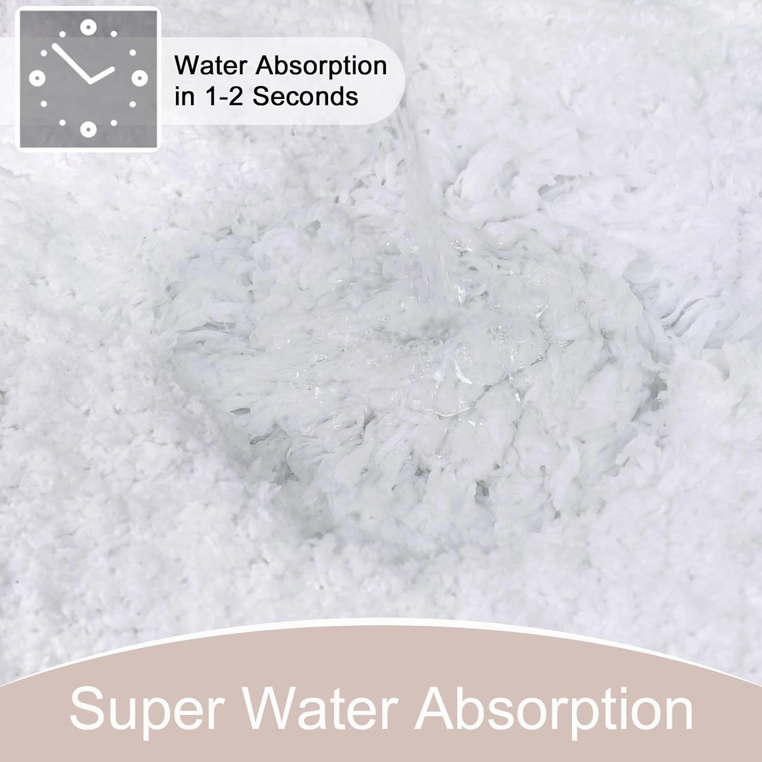 AROGAN Luxury Non Slip Bathroom Rug, Thick Soft and Absorbent Microfiber Bath Mat, Rubber Backing Quick Dry Rugs Carpets, Machine Washable Plush Mats for Shower Floor, Bathroom, 24x72 Inch White