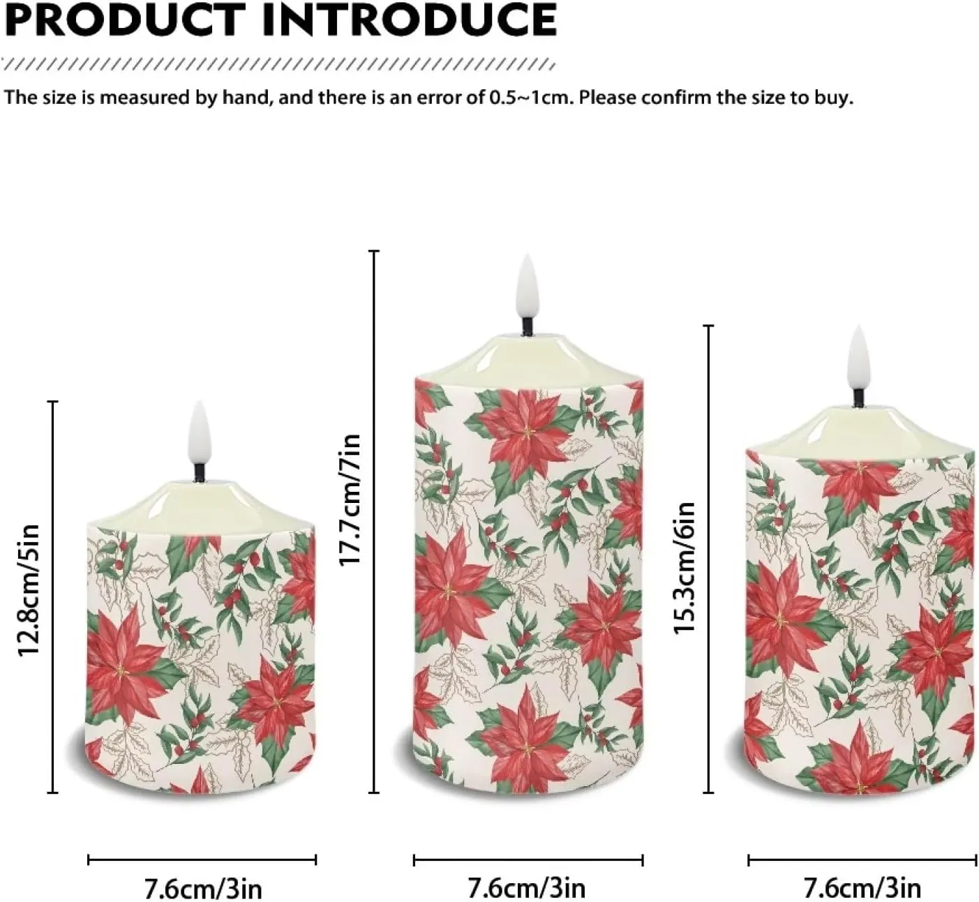 Art Flower Flameless Candles Flicking Battery Operated Candles Set of 3 LED Timer Candle Lights Home Dining Restaurant Decorations