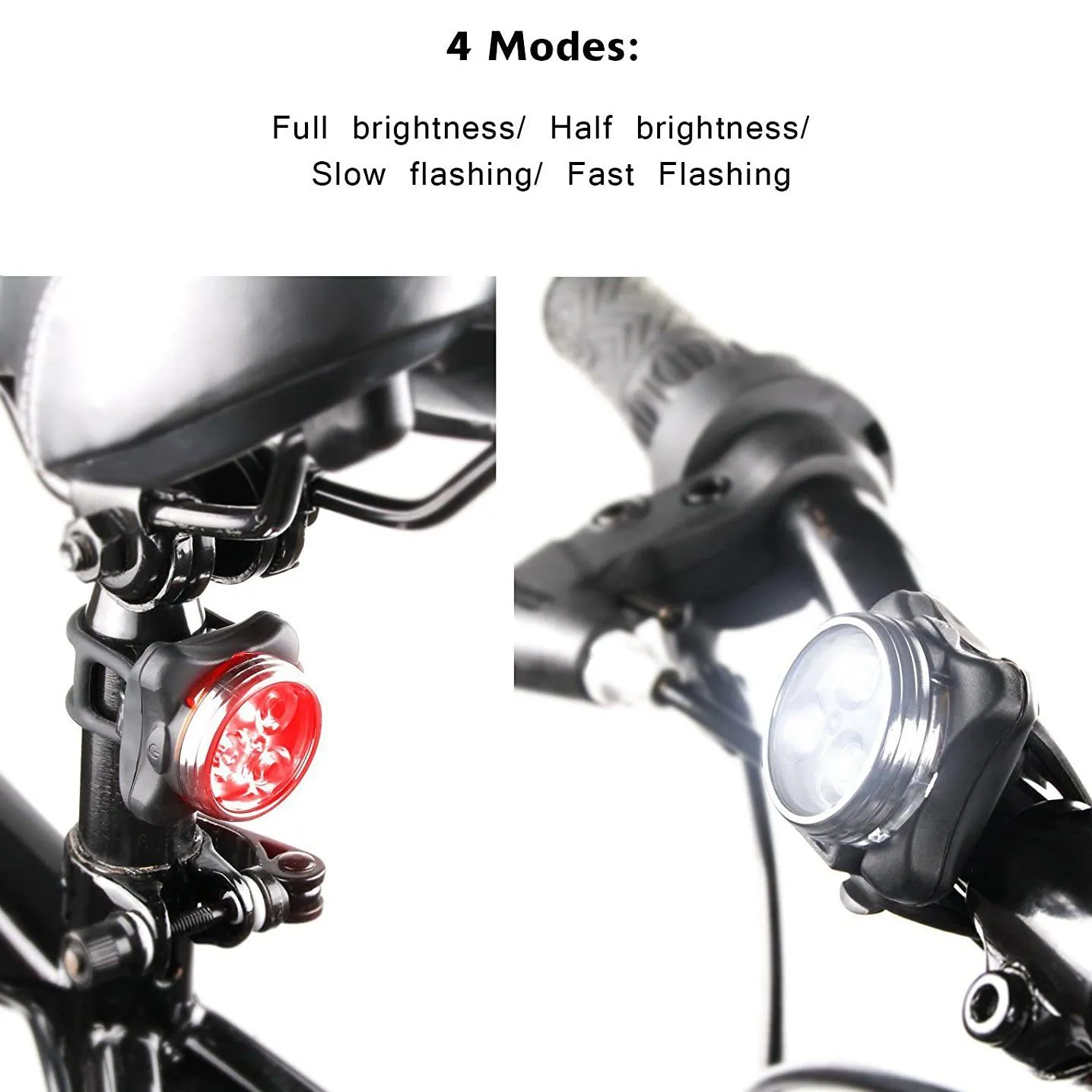 Ascher USB Rechargeable Bike Light Set