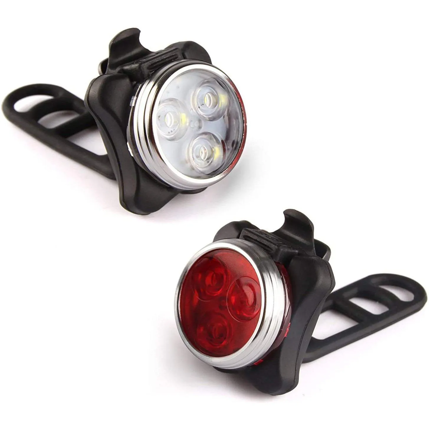 Ascher USB Rechargeable Bike Light Set