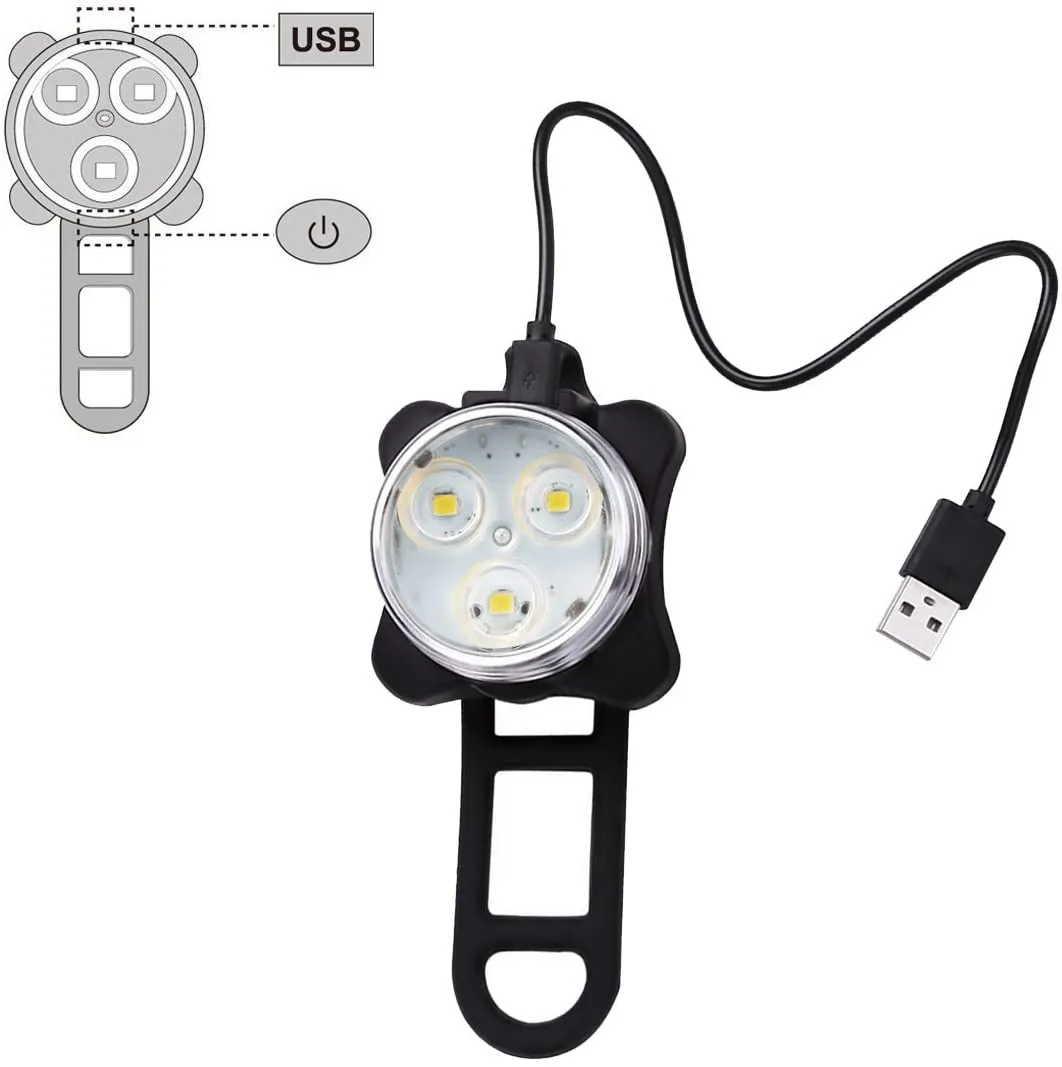 Ascher USB Rechargeable Bike Light Set