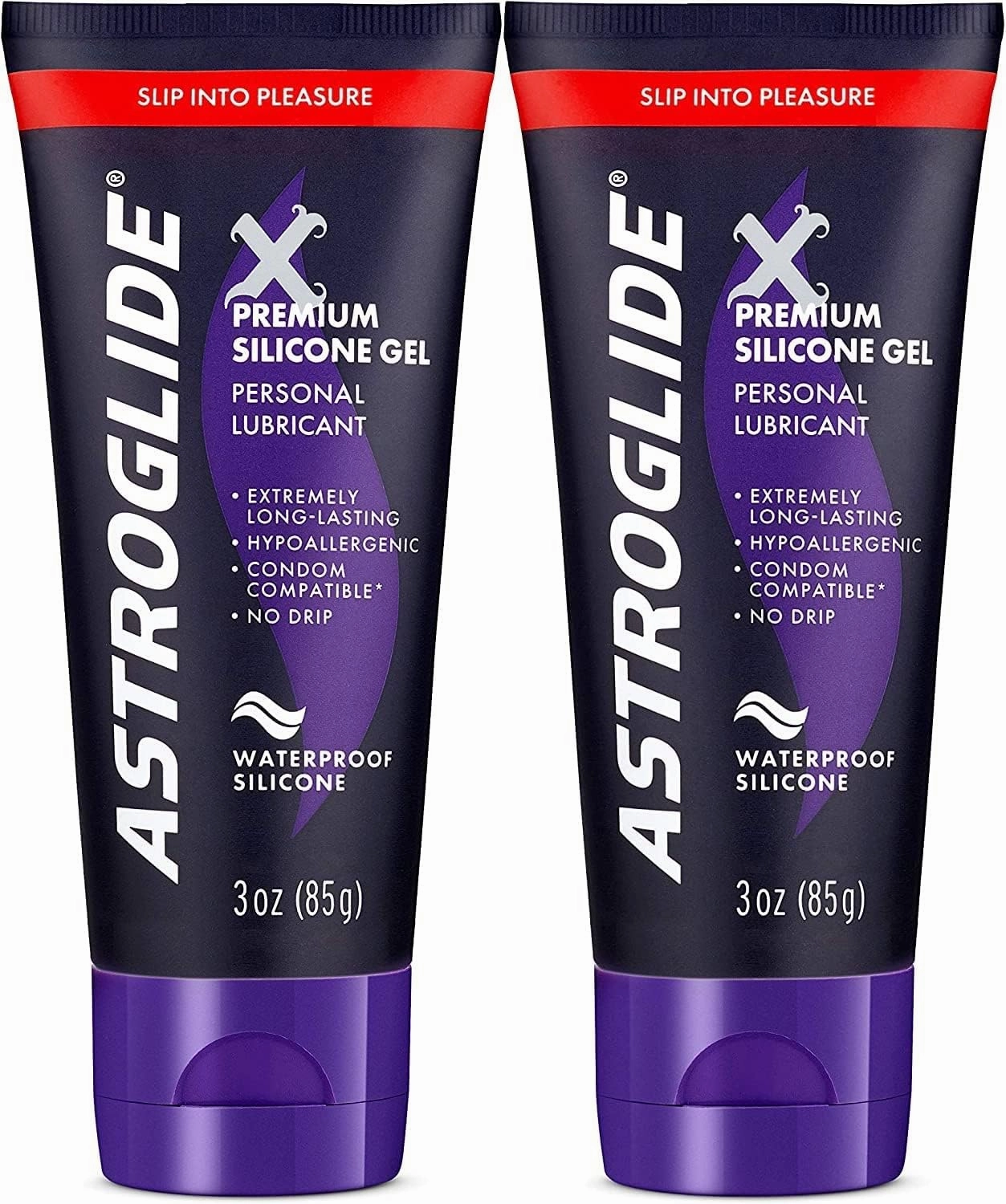 Astroglide X Silicone Based Sex Lube Gel (3 oz.) | Waterproof & Long-Lasting Personal Lubricant Gel | Condom Safe | Not Made with Parabens or Glycerin | Intimate Lube for Couples (Pack of 2)